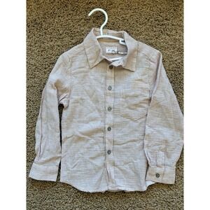 Morley Kids Benjamin Plage Rose Striped Button Down Shirt Cotton Linen Size 4
